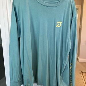 Peloton Teal Long Sleeve Shirt with Yellow Logo